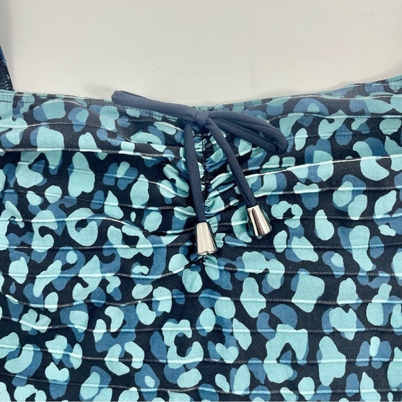 Prima Donna Swim Sherry Dress Navy Blue Aqua Mixed Animal Cheetah Print Resort - Picture 7 of 12